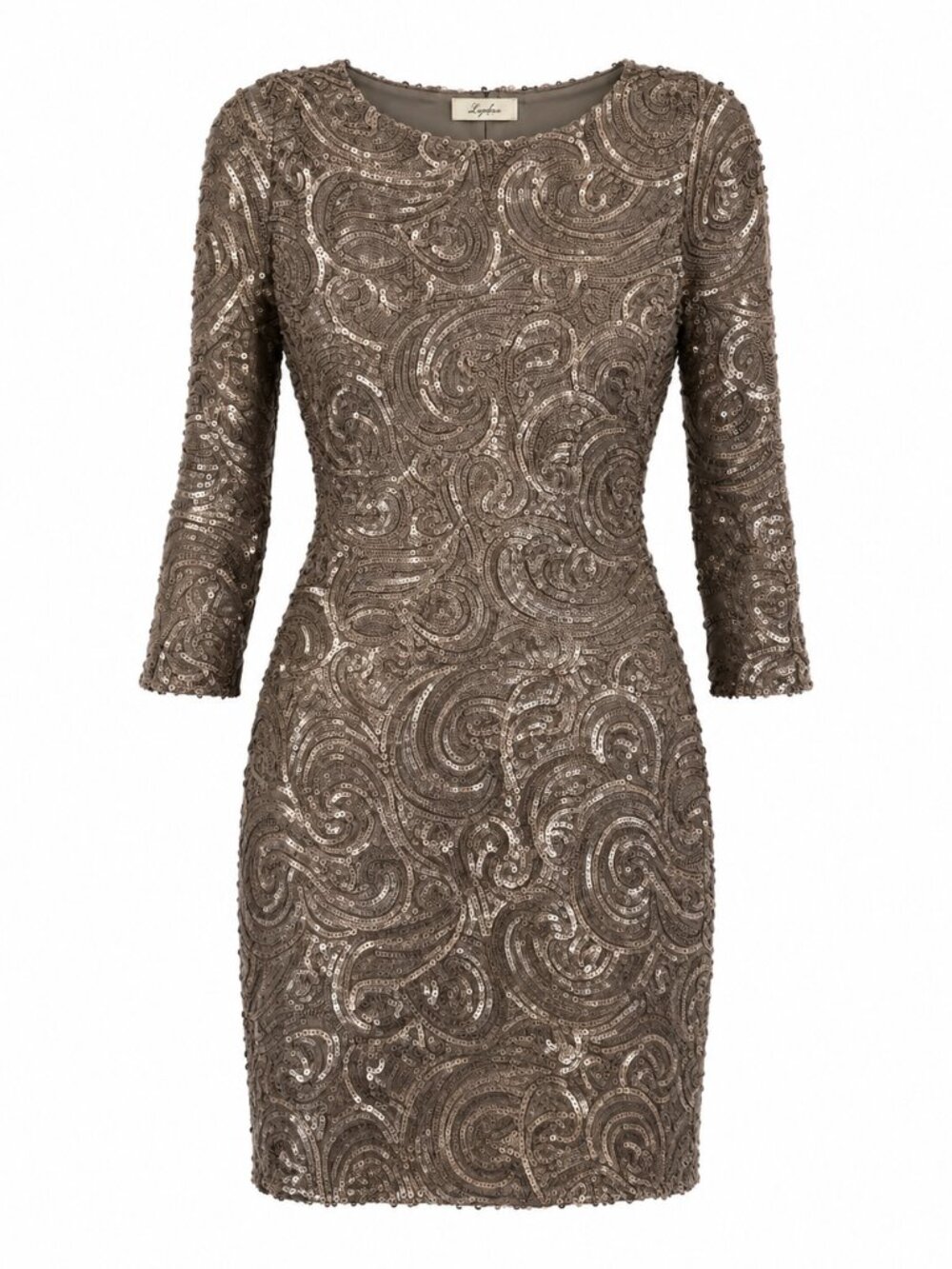 Sugar Lips Sparkling All Over Silver Bronze Gold Sequin Glam Midi Party Dress